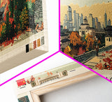 Zhengzhou, China Panoramic Canvas Print, Zhengzhou, China Painting, China Art, Zhengzhou Travel Poster, Travel Art, Guest Room Painting