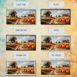 Fall Wall Art, Pumpkin Decor, Nature Wall Art, Canvas Print, Wall Hanging, Panoramic Art, Farmhouse Art, Country Home Decor, Kitchen Prints