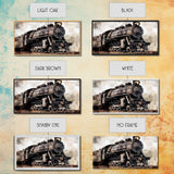 Black Steam Train Wall Art, Locomotive Wall Decor, Retro Train Wall Art, Panoramic Wall Decor, Canvas Print, Wall Art, Framed Canvas Art