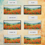 Meadow Wall Art, Poppies Wall Print, Red Flowers, Panoramic Art, Wall Art, Canvas Art, Landscape Art, Going Away Gift, New Home Gift