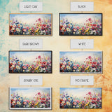 Pansies Wall Art, Spring Meadow Print, Wildflower Meadow, Panoramic Art, Wall Art, Canvas Art, Landscape Art, Wildflower Art, Entryway Print