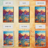 Southwestern Room Decor, Retro Desert Art, Set Of 3, Framed Canvas Prints, Wall Decor, Nursery Decor, Living Room Decor, Home Decor