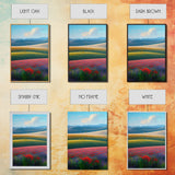 Colorful rolling hills, flower fields, landscape art,  3 piece wall art, 3 piece canvas, cool centerpiece living room wall art