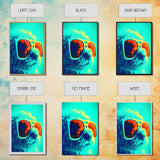 Poodle Abstract Wall Print, Teal Lighting, Dog Print, Dog Portrait, Dog Art Print, Framed Wall Art, Framed Canvas, Wall Print, Wall Canvas