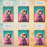 Labrador In Pink Hoodie Sunglasses Wall Print, Beach Art, Dog Print, Dog Portrait, Framed Wall Art, Framed Canvas, Wall Print, Wall Canvas