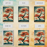 Japanese Maple Tree, Japanese Style Art, Canvas Print, Abstract Tree Art, Ready To Hang Wall Art