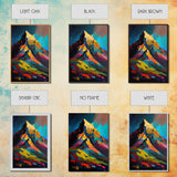 Mount Noshaq, Mountain Art, Mountain Landscape Wall Art, Framed Canvas Print, Abstract Oil Painting Print, Mountains of Pakistan