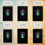 3D Light Bulb Wall Art, Neon Lights Art, Teal, Pink, Minimalist Print, Wall Decor, Canvas Print, Wall Art, Framed Canvas