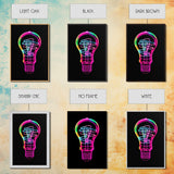 3D Light Bulb Wall Art, Neon Lights Art, Vibrant Art, Minimalist Print, Wall Decor, Canvas Print, Wall Art, Framed Canvas