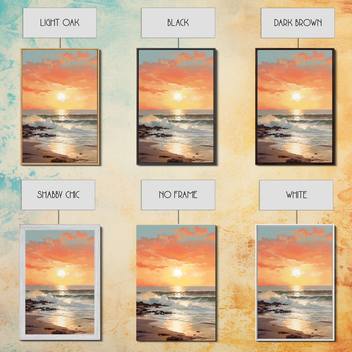 Sunset Wall Art, Beach Art Print, Seascape Wall Art, Canvas Print, Wall Art, Vertical Art, Appreciation Gift, Wall Hanging, Dining Room Art