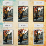 Halloween Abstract Art, Framed Canvas Print, Witch On The Streets of Salem, Halloween Decor- Witchcraft Art