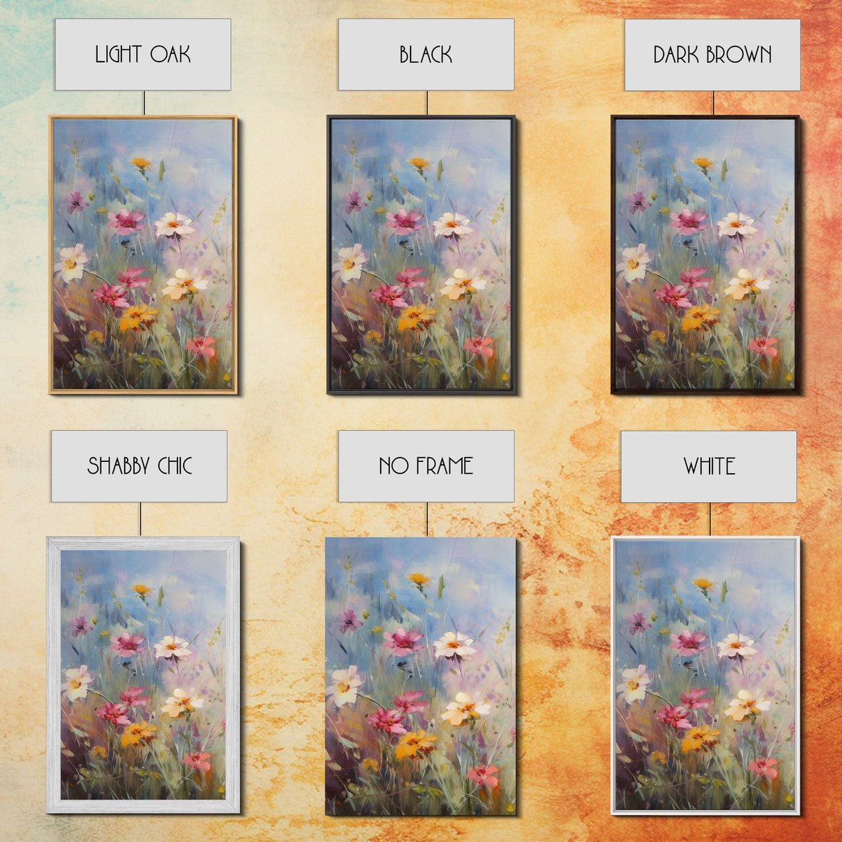 Flower Print, Wildflower Wall Art, Wildflower Meadow, Canvas Print, Set Of 3 Prints, Wall Art, 3 Piece Wall Art, Above Bed Art, Boho Print