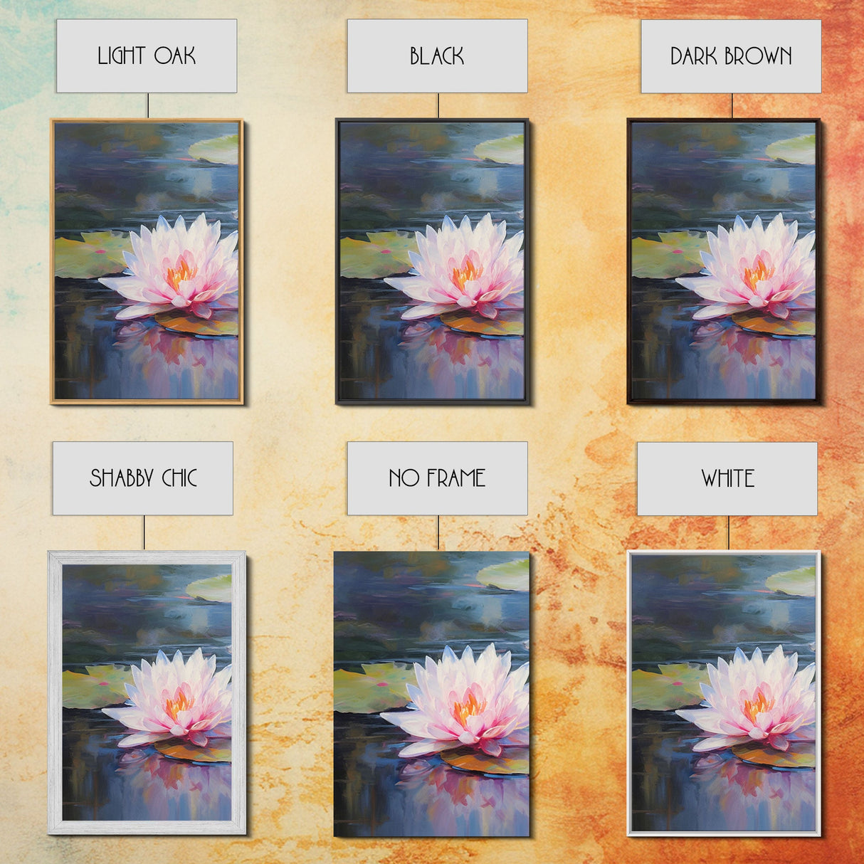 Lotus Wall Art, Floral Art Print, Water Lily Art, Canvas Print, Wall Art, 3 Piece Wall Art, Boho Wall Art, Farmhouse Wall Art, Closing Gift