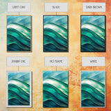 Emerald Green Wall Decor, Sea Green Ocean Waves Abstract, 3 Piece Canvas Decor, 3 Piece Wall Art, Ready To Hang Canvas Prints