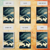 Retro Japanese Style Wave Art, A Storm Torrent, 3 Piece Wall Art, Ready To Hang Canvas Print