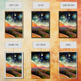 Night Starry Sky Landscape Colorful Night Sky Nature Living Room Wall Art Spiritual Starry, 3 Piece Wall Art, Ready To Hang Canvas Print