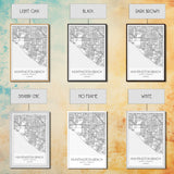 Huntington Beach Street Map, California Map, City Map Art, Minimalist Art, Wall Art, Canvas Print, Travel Print, Gift For Mom, Dorm Wall Art