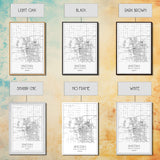 Lincoln Street Map, Nebraska Map, City Map Art, Modern Wall Art, Wall Art, Canvas Print, Travel Wall Decor, Black And White Art, Wife Gift