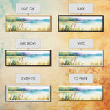 Abstract Nature Wall Art Print, Wildflowers, Lake, River,  Watercolor Art, Large Canvas Art Print, Panoramic, Wall Art, Canvas Print