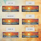 Sunset Abstract Wall Art Print, Yellow, Orange, Textured Abstract Wall Art, Framed Abstract Print Art, Panoramic, Wall Art, Canvas Print