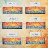 Large Textured Nature Abstract Wall Art, Sunset Over Sea Abstract, Yellow, Blue, Horizon, Wall Decor, Panoramic, Wall Art, Canvas Print