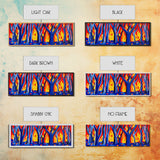 Forest On Fire, Red Flames, Blue Trees, Abstract Forest Art, Canvas Wall Decor, Large Art Print, Panoramic, Wall Art, Canvas Print