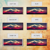 Panoramic Canvas Print, Mountain Sunrise Wall Decor, Cool Wall Art, Ready To Hang, Vaporwave Sunset, Cool Landscape Art