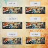 Panoramic Koi Pond Painting Canvas Print, Framed Wall Art, Unique Home Decor, Gift Idea, Art With Frame, Living Room Art