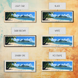 Ootu Beach, Cook Islands Panoramic Print, Vacation Gift, Cook Islands Wall Art, Beach Painting, Beach Decor, Large Wall Art, Wood Frame Art