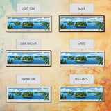 The Thousand Islands, Canada Panoramic Print, Vacation Gift, Canada Wall Art, Beach Painting, Beach Decor, Large Wall Art, Wood Frame Art