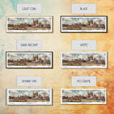 Rochester Minnesota Panoramic Print, Modern Framed Canvas Print, City Travel Poster, Home Decoration, Wall Art, Office Gift