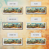 Los Angeles California Panoramic Wall Art, Mid Century Modern Framed Canvas Print, Retro Pop Art Travel Poster, Home Decor, Office Wall Art, Gift Idea