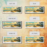 Palm Bay Florida Panoramic Wall Art, Mid Century Modern Framed Canvas Print, Retro Pop Art Travel Poster, City Art, Office Wall Decor, Living Room Art