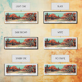 Elk Grove California Panoramic Painting, Framed Canvas Print, Mid Century Modern Wall Art, Retro Pop Art Travel Poster, Office Decor, City Art