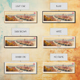 Graz Austria Wall Art, Panoramic Travel Poster, Panoramic Framed Canvas Print, City Wall Art, Wall Hanging Home Decor, Travel Art