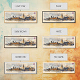 London United Kingdom Panoramic Travel Poster, Framed Canvas Print or Metal Wall Art, Travel Art, Home Decor, Panoramic Painting, Midcentury Art