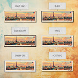 Paris France Panoramic Travel Poster, Framed Canvas Print or Metal Wall Art, Travel Art, Home Decor, Panoramic Painting, Midcentury Art