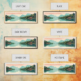 Lake Rabun Georgia Framed Canvas Print, Panoramic Wall Art, Midcentury Modern, Pop Art, Bedroom Art, Travel Poster, Lake House Decor