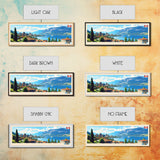 Kelowna, Canada Panoramic Travel Poster Canvas Print, Kelowna, Canada Painting, Canada Art, Kelowna Travel Art, Living Room Painting