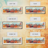 Leicester United Kingdom Travel Art, City Art, Framed Canvas Print or Metal Wall Art, Europe Travel Poster, Panoramic Wall Art, Extra Wide Wall Art