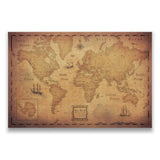 Push Pin World Map Pin Board - Golden Aged - Pins Included!