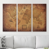 Push Pin World Map Pin Board - Golden Aged - Pins Included!