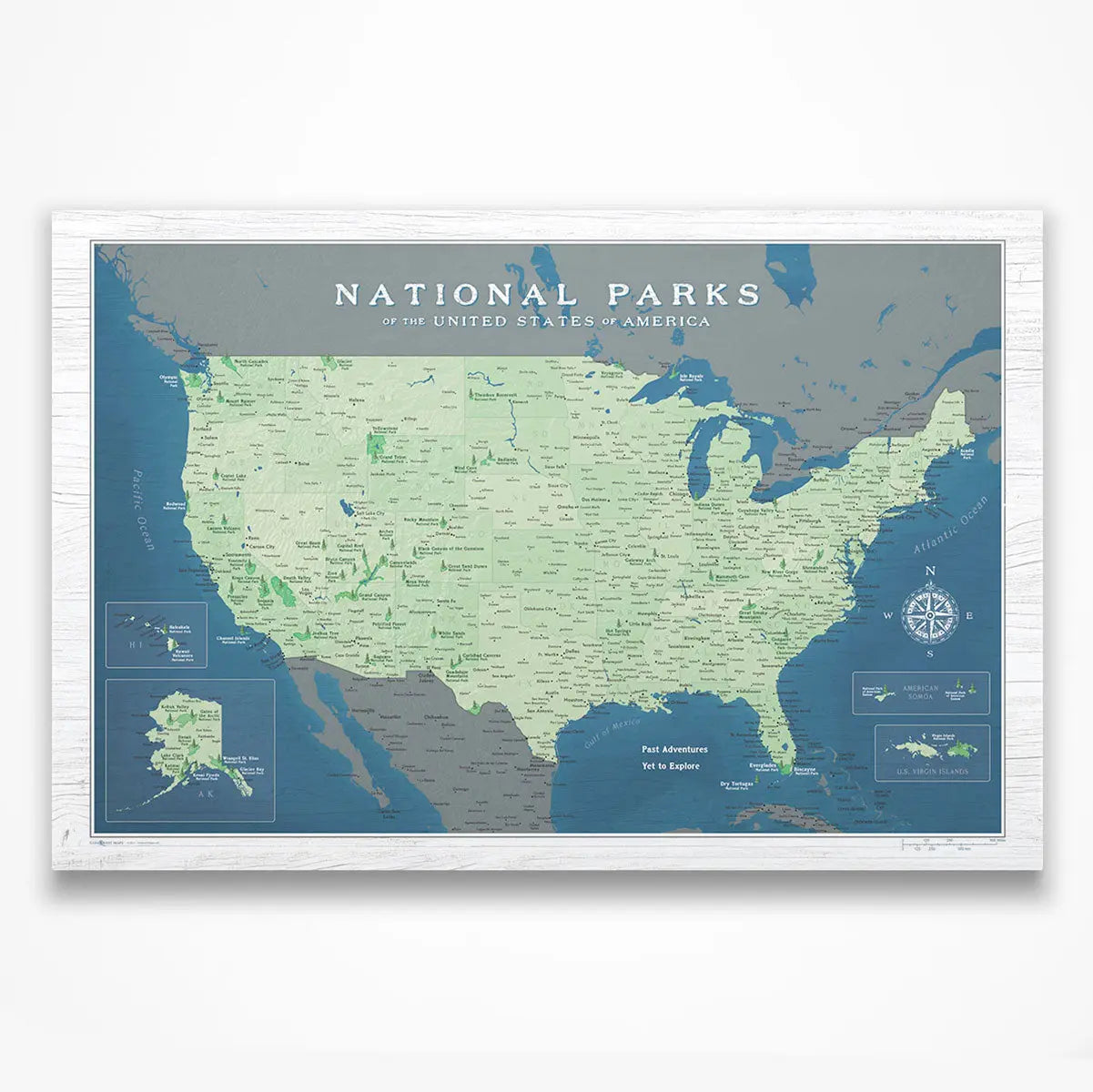 National Parks Push Pin Map Pin Board - Pins Included!