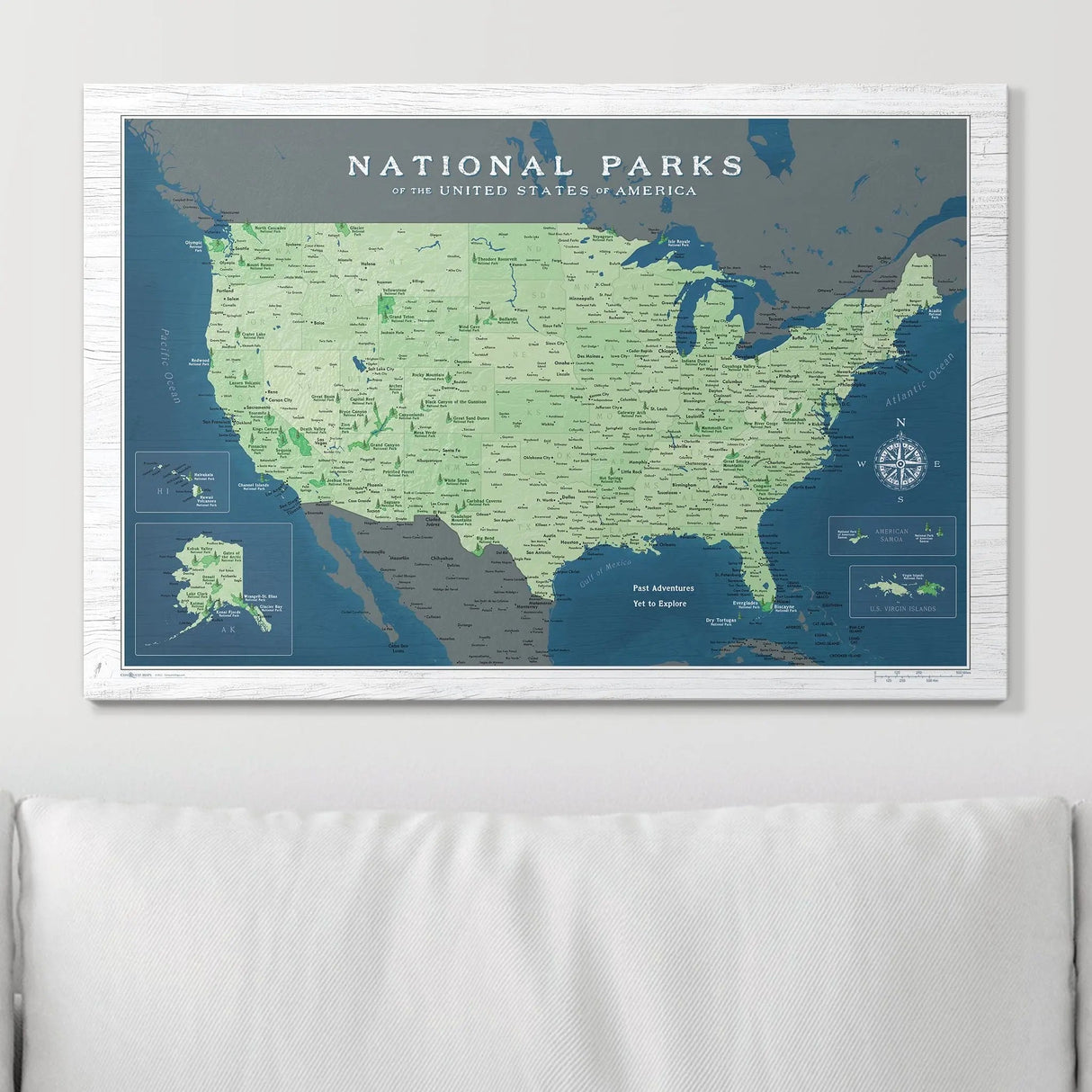 National Parks Push Pin Map Pin Board - Pins Included!