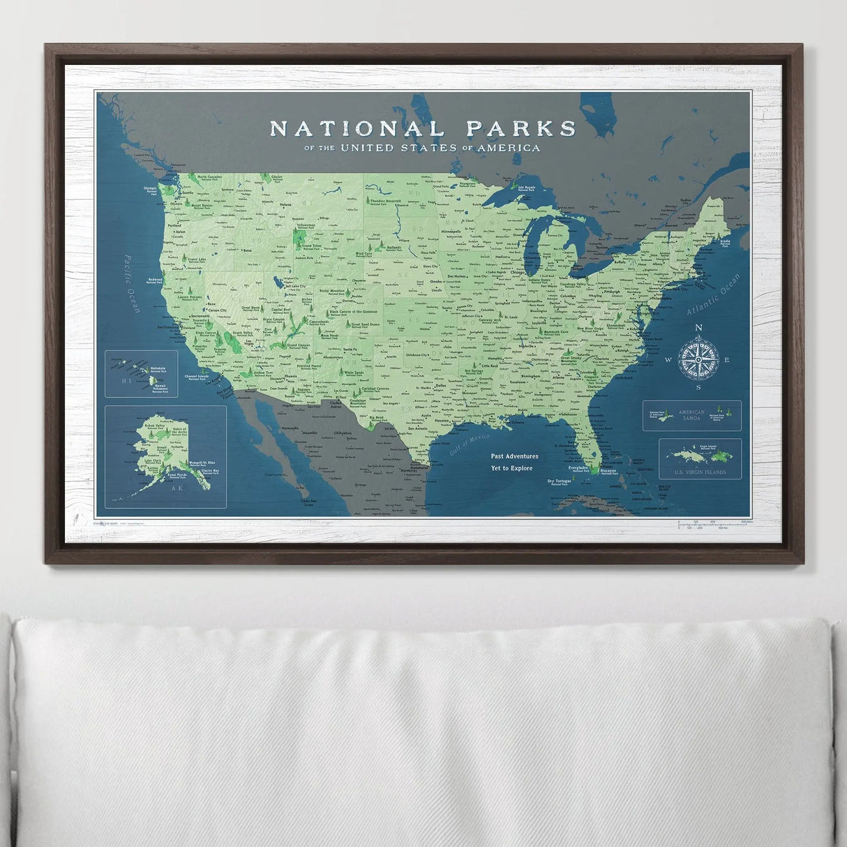 National Parks Push Pin Map Pin Board - Pins Included!