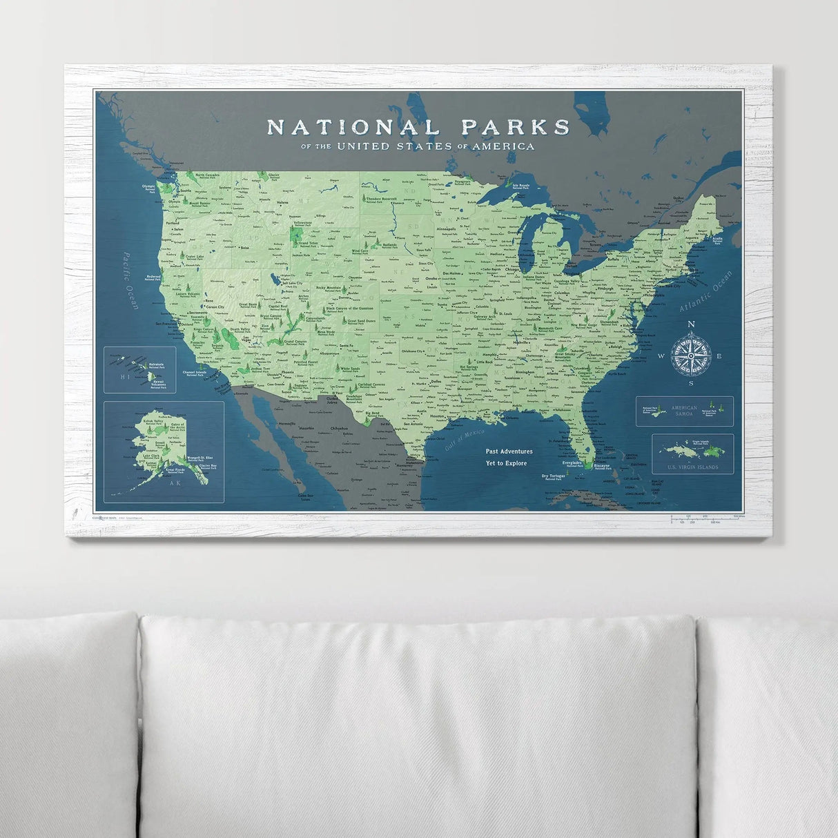 National Parks Push Pin Map Pin Board - Pins Included!