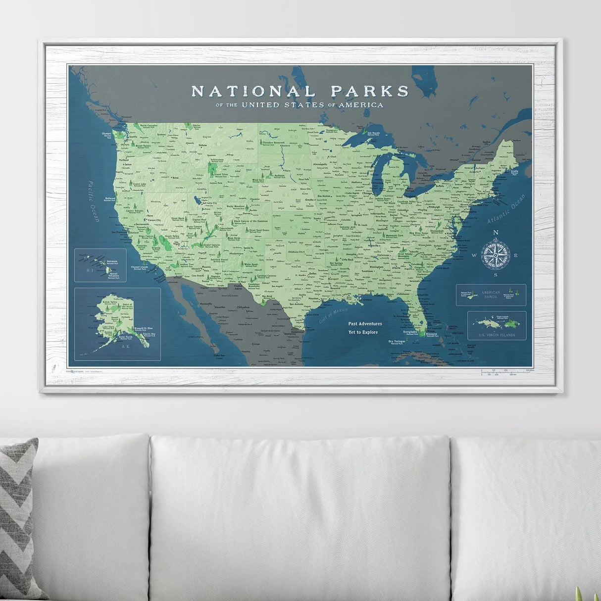 National Parks Push Pin Map Pin Board - Pins Included!