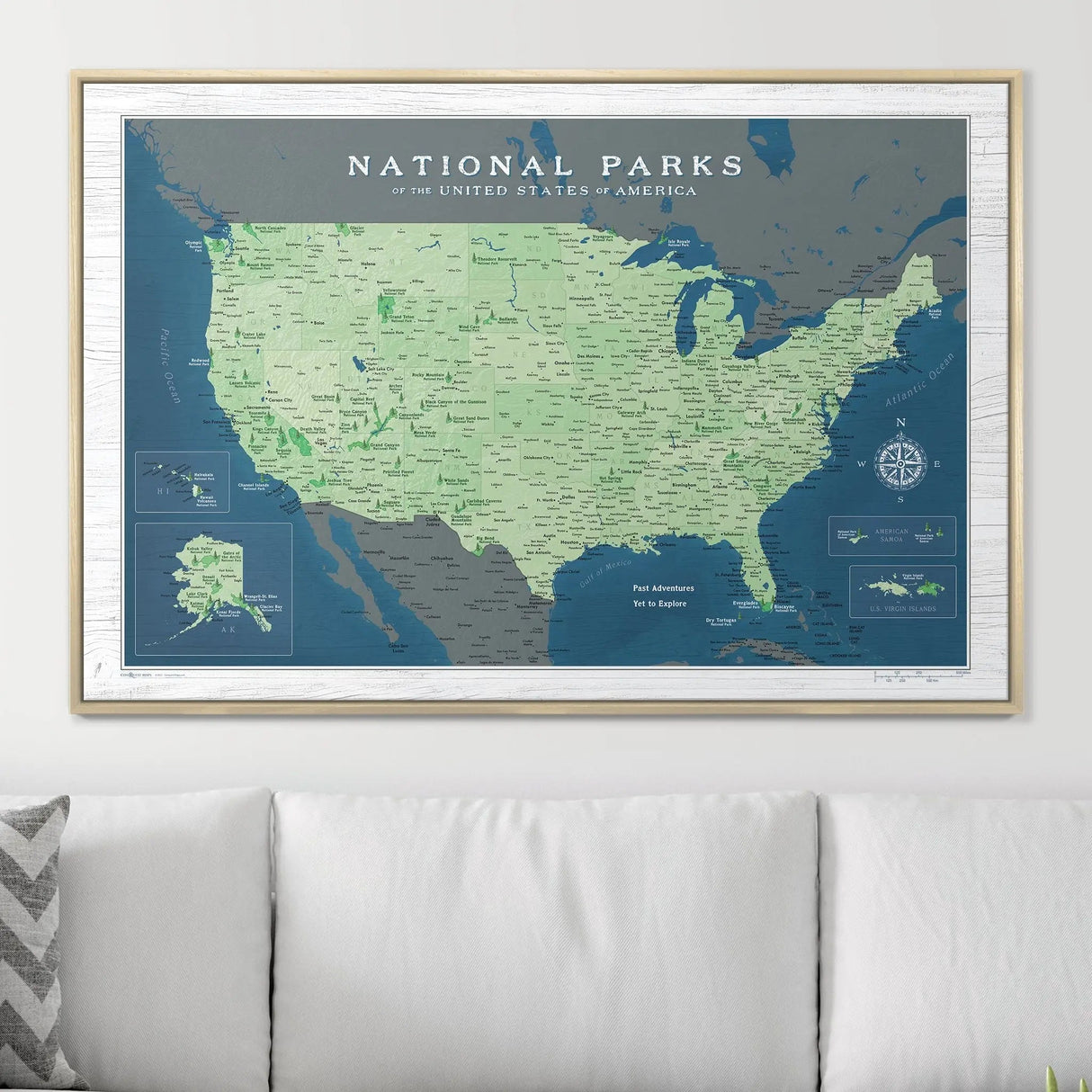 National Parks Push Pin Map Pin Board - Pins Included!