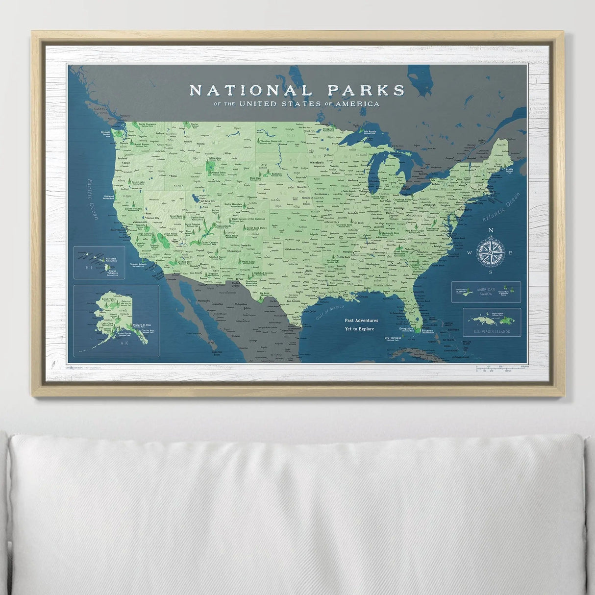 National Parks Push Pin Map Pin Board - Pins Included!