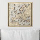 Push Pin Europe Map Pin Board - Rustic Vintage - Pins Included!